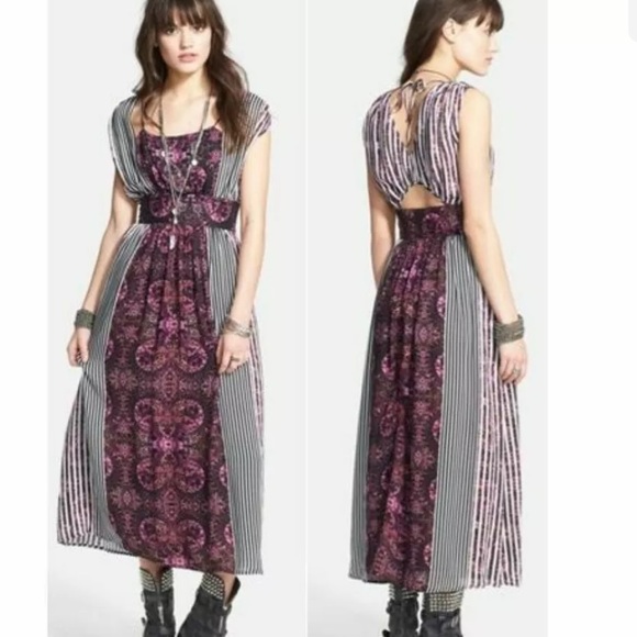 Free People,Mayan Temple Mix Print Maxi, Funky, Fun, Incredible Design, … - Picture 4 of 9